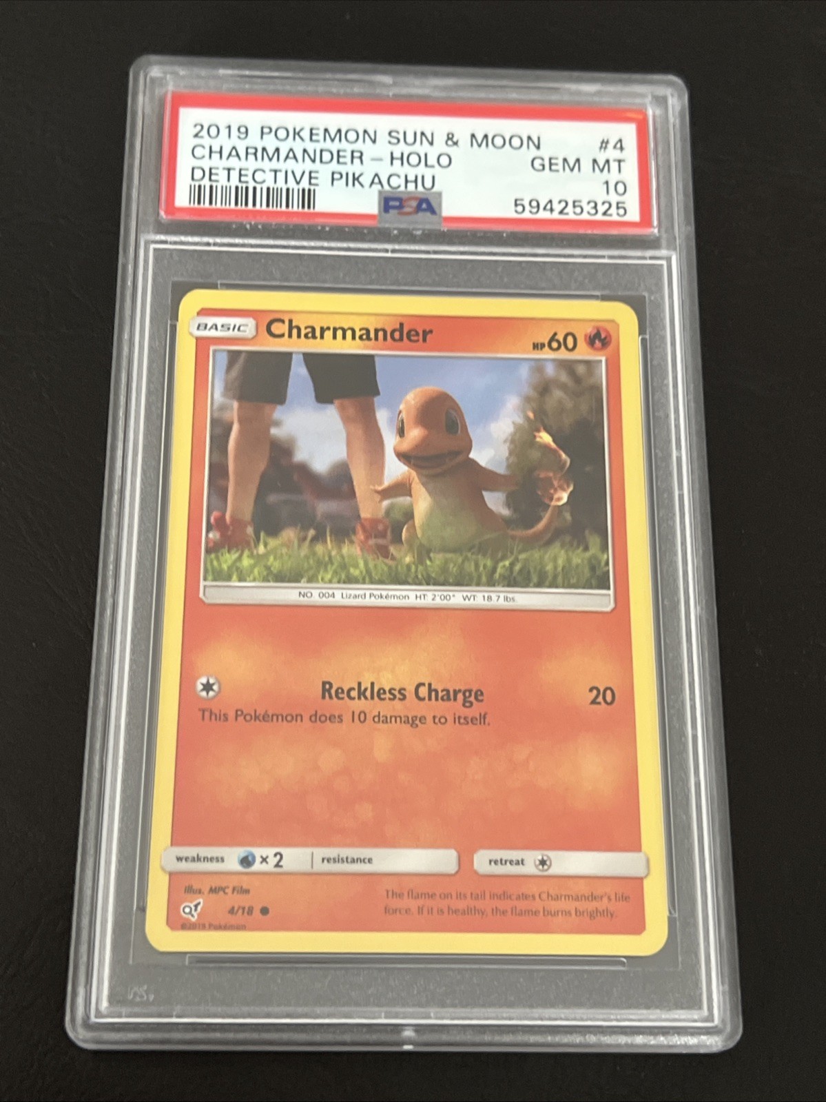 2019 Pokemon Sun & Moon Detective Pikachu Charmander-Holo 4