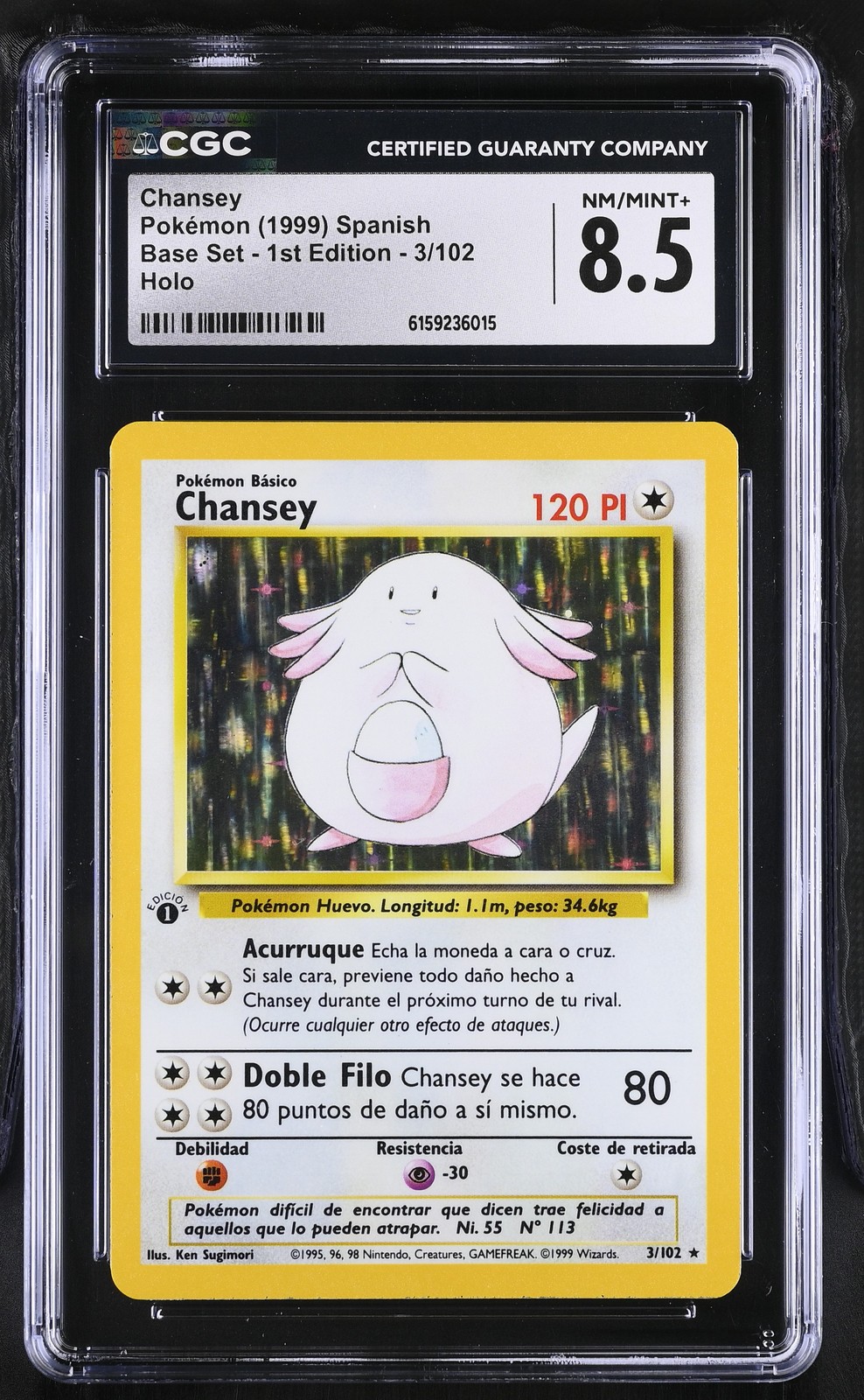 1999 Base Set - 1st Edition - Spanish Chansey Rare Holo 3/102
