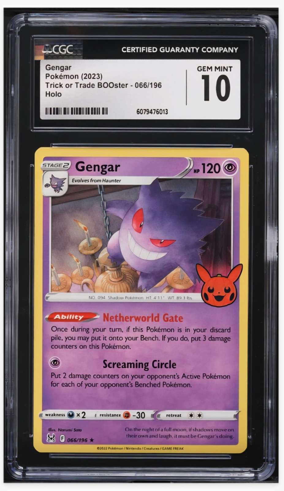 2023 Trick or Trade BOOster (2023) - English Gengar Holo 066/196