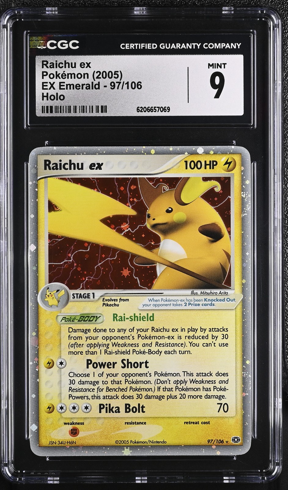 2005 EX Emerald - English Raichu ex Ultra Rare Holo 97/106