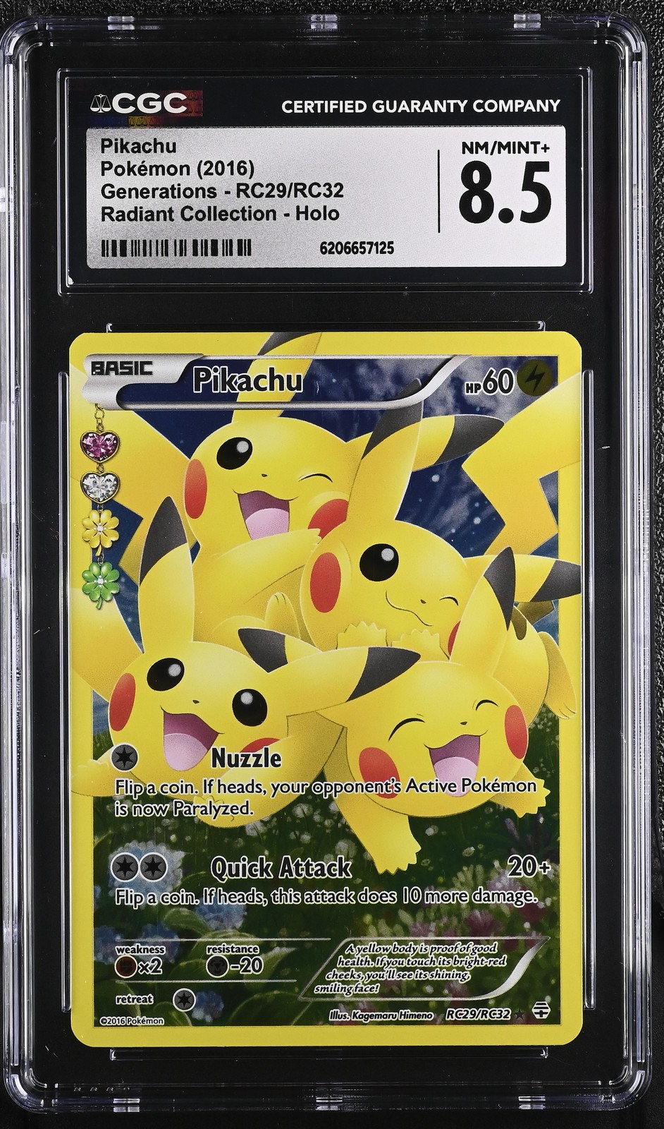 2016 Generations - English Pikachu Radiant Collection Holo RC29/RC32