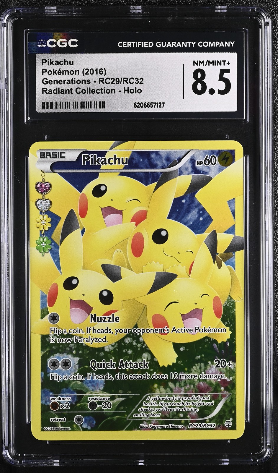 2016 Generations - English Pikachu Radiant Collection Holo RC29/RC32