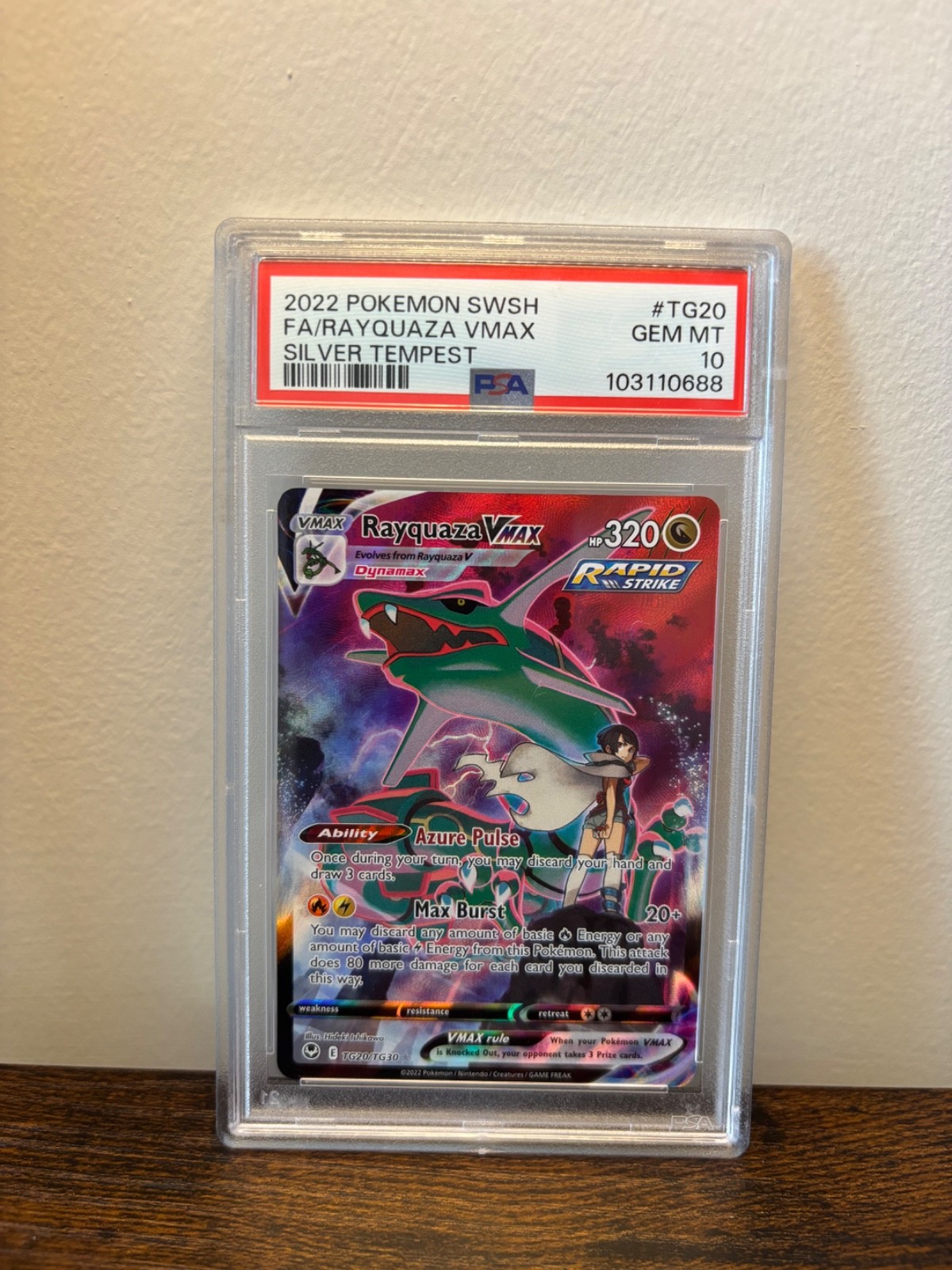 2022 Pokemon Sword & Shield Silver Tempest Full Art/Rayquaza Vmax TG20