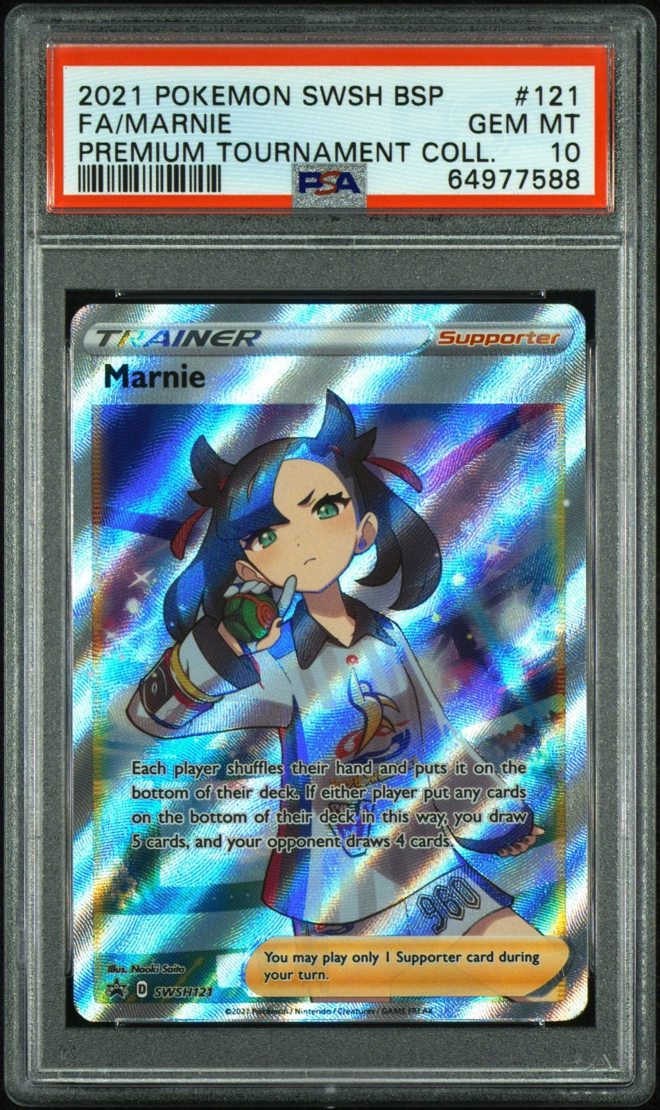 2021 Pokemon Swsh Black Star Promo Full Art/Marnie Marnie Premium Tournament Collection 121