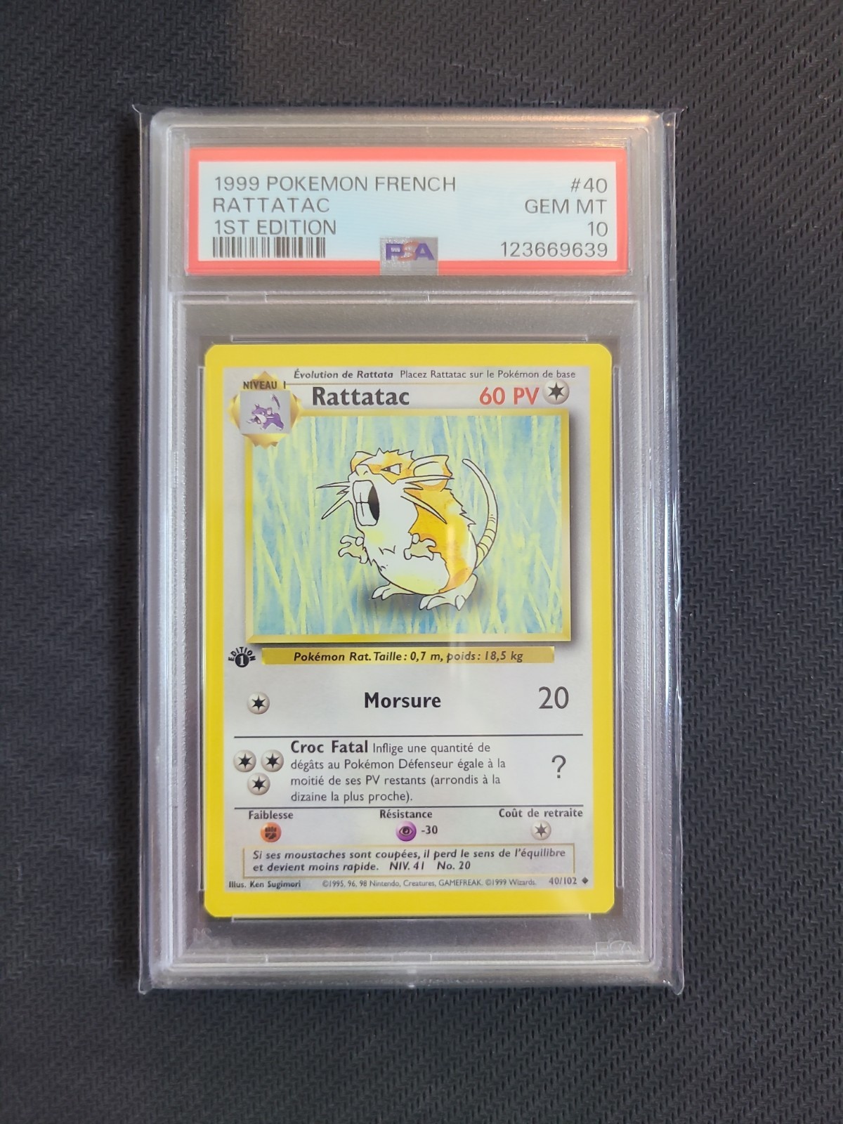 1999 Pokemon French Rattatac 1st Edition 40