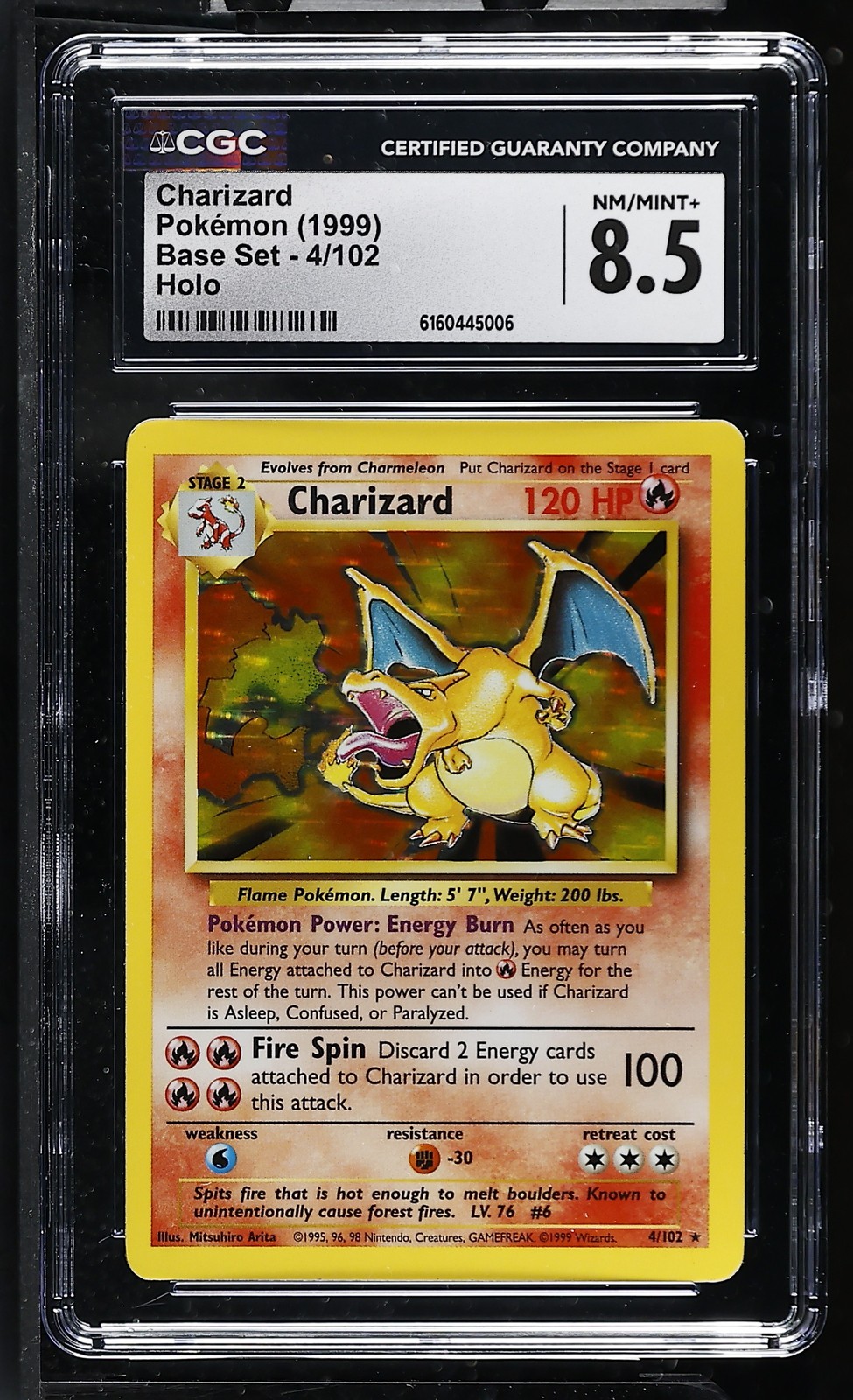 1999 Base Set - Unlimited - English Charizard Rare Holo 4/102