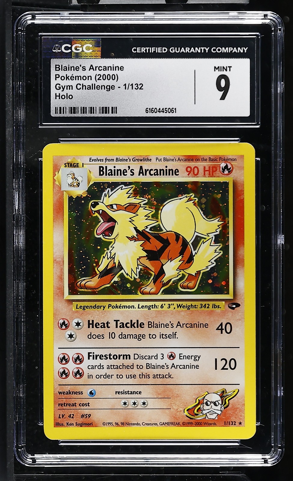 2000 Gym Challenge - Unlimited - English Blaine's Arcanine Rare Holo 1/132