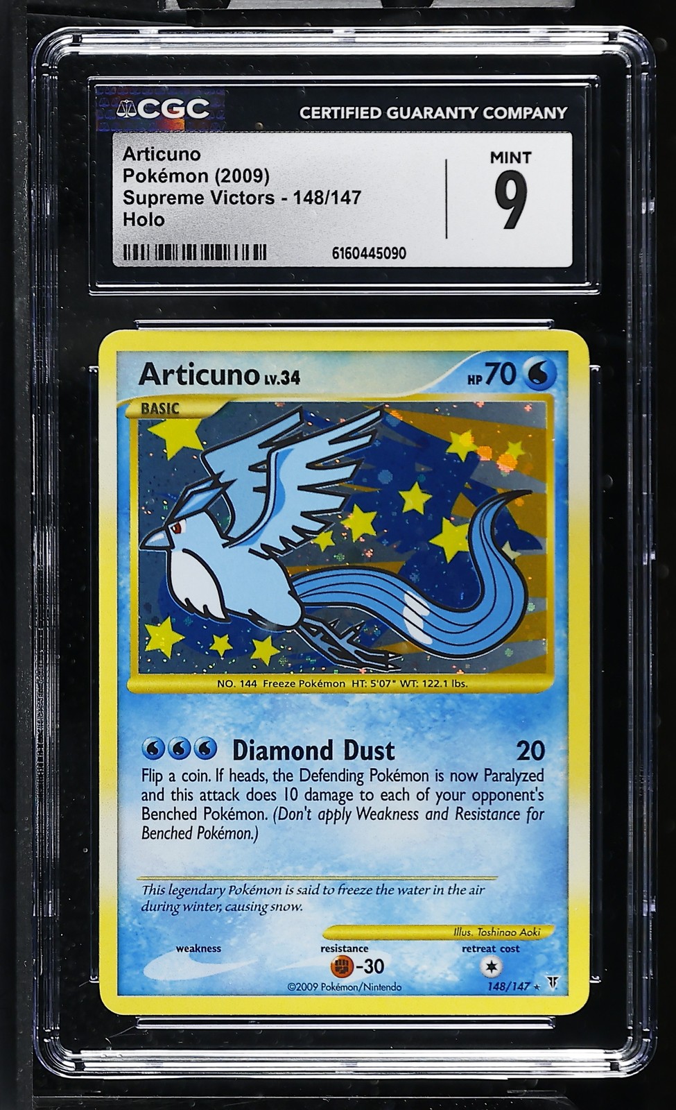 2009 Supreme Victors - English Articuno Secret Rare Holo 148/147