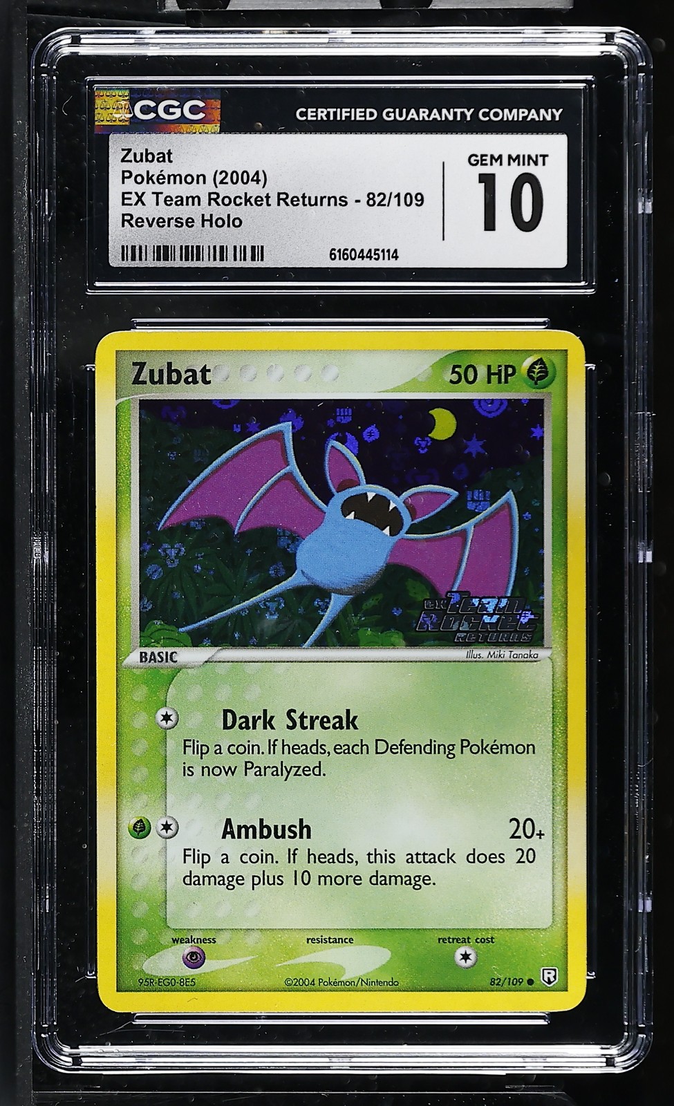 2004 EX Team Rocket Returns - English Zubat Common Reverse Holo 82/109