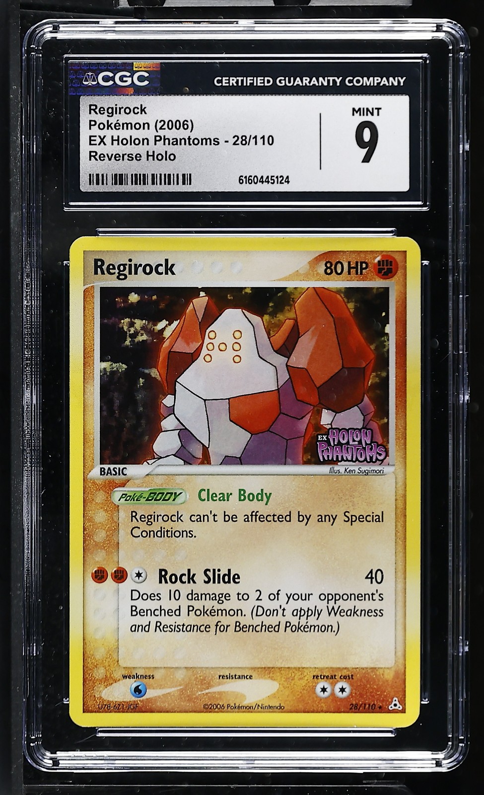 2006 EX Holon Phantoms - English Regirock Rare Reverse Holo 28/110