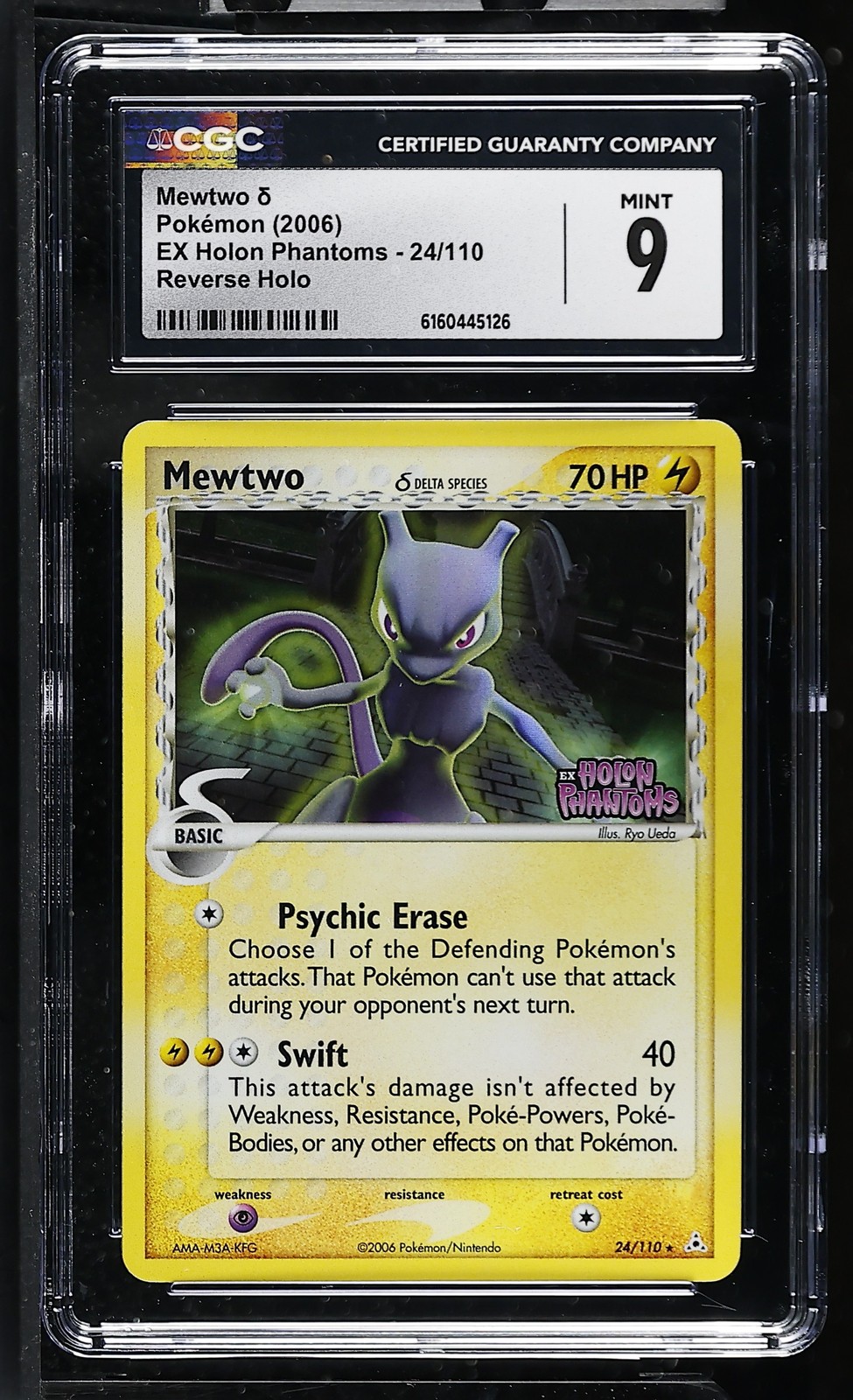 2006 EX Holon Phantoms - English Mewtwo δ Rare Reverse Holo 24/110
