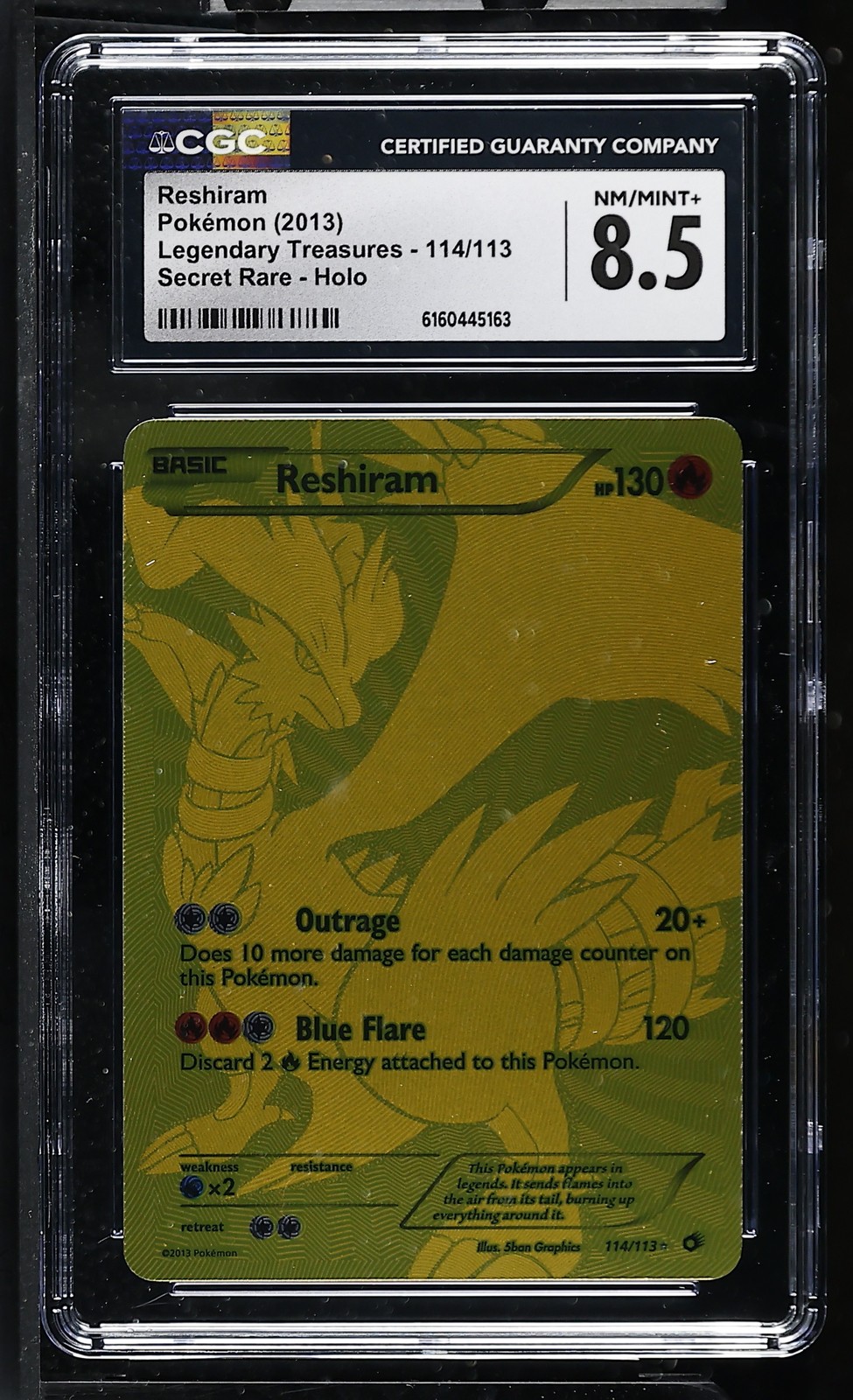 2013 Legendary Treasures - English Reshiram Secret Rare Secret Rare Holo 114/113