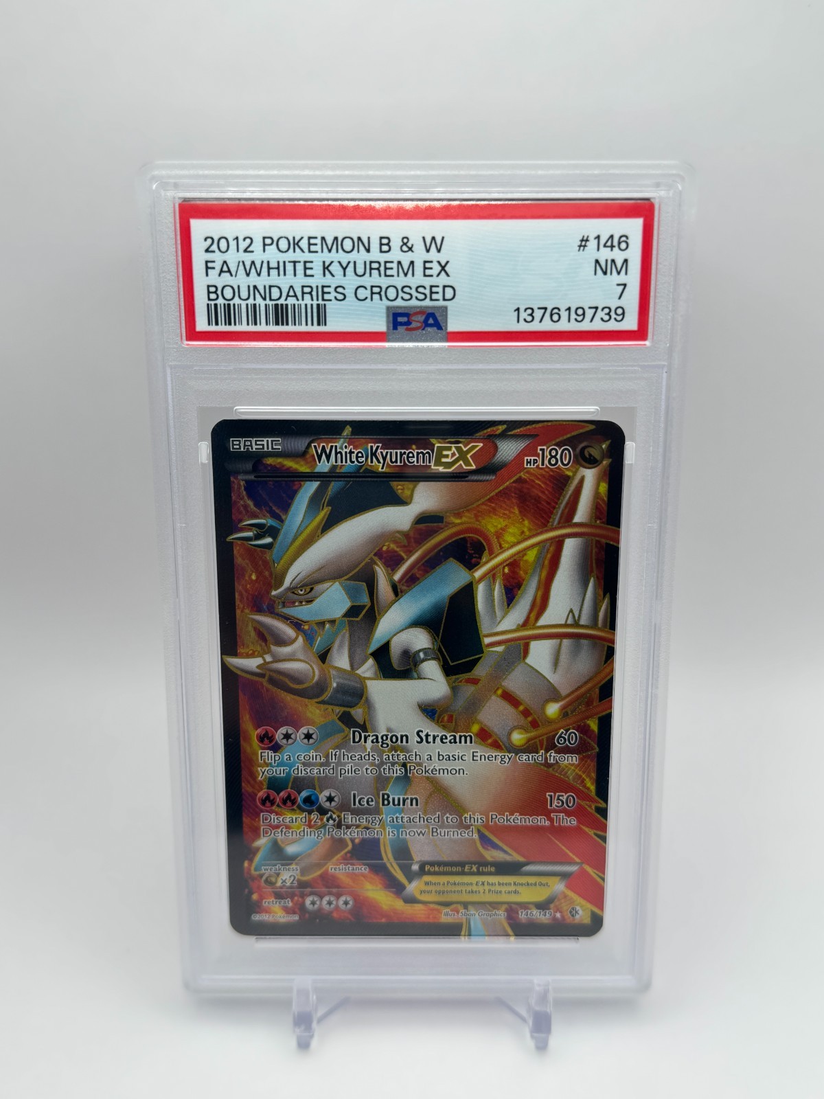 2012 Pokemon Black & White Boundaries Crossed Full Art/White Kyurem EX 146