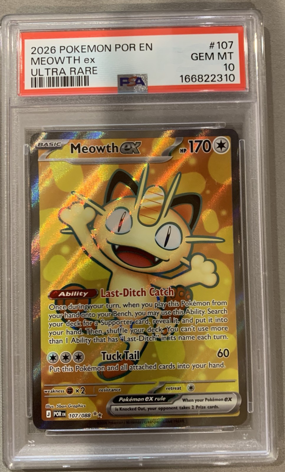 2026 Pokemon Por EN-Perfect Order Meowth EX Ultra Rare 107