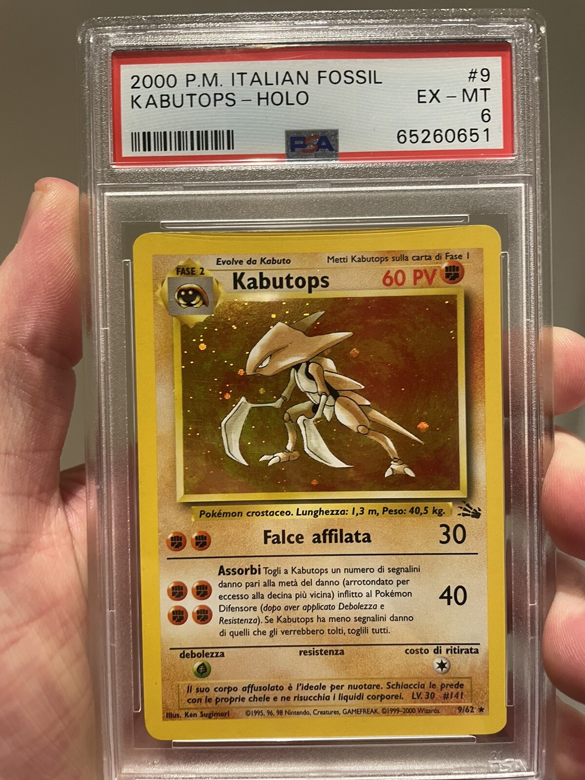 2000 Pokemon Italian Fossil Kabutops-Holo 9