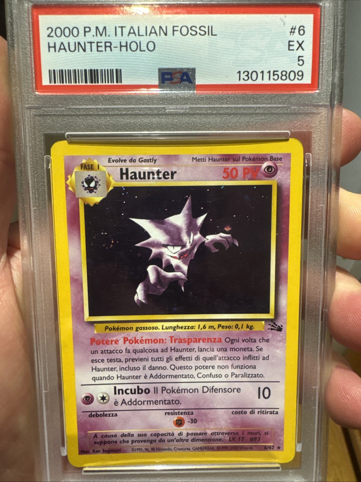 2000 Pokemon Italian Fossil Haunter-Holo 6