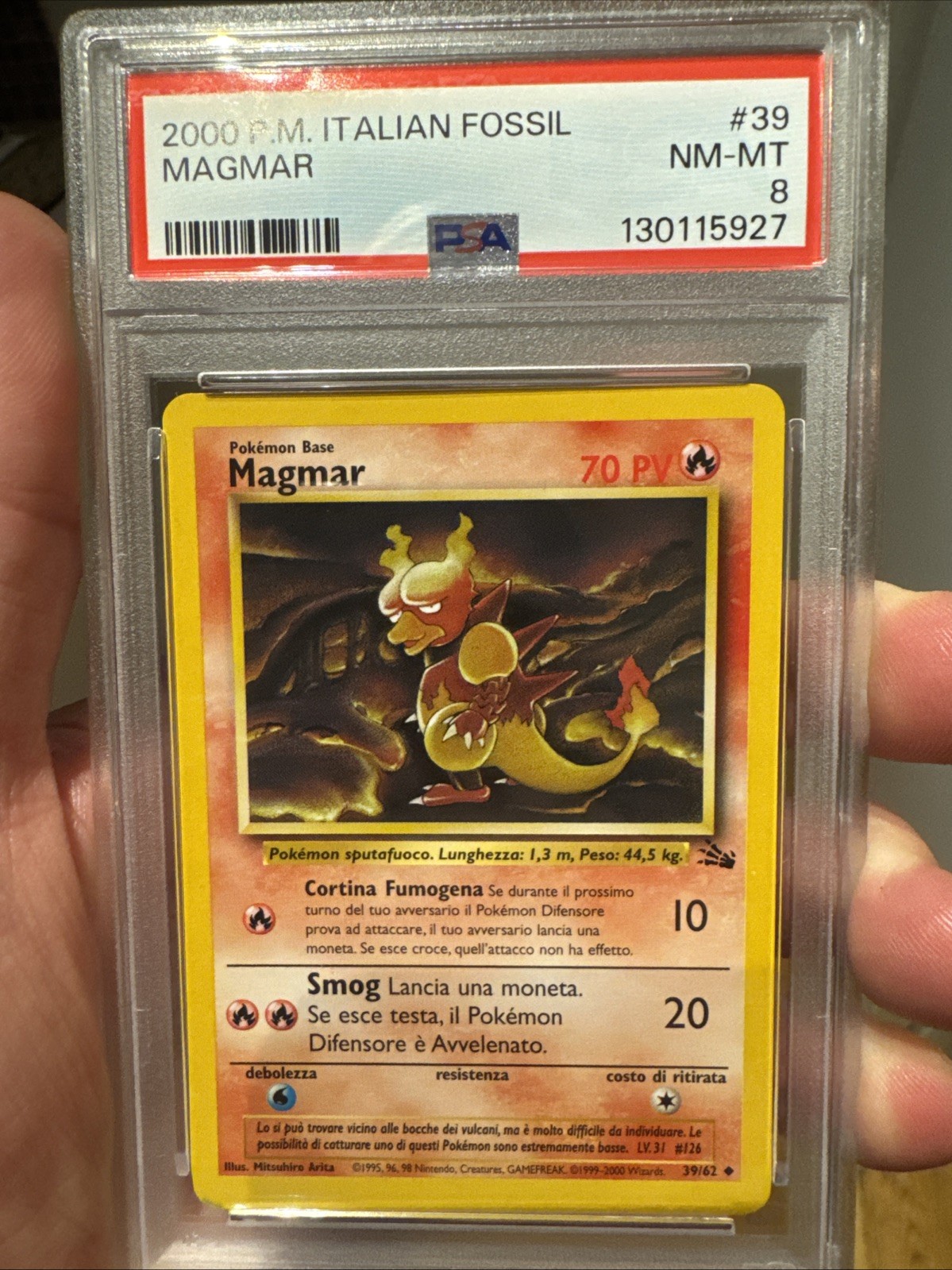 2000 Pokemon Italian Fossil Magmar 39