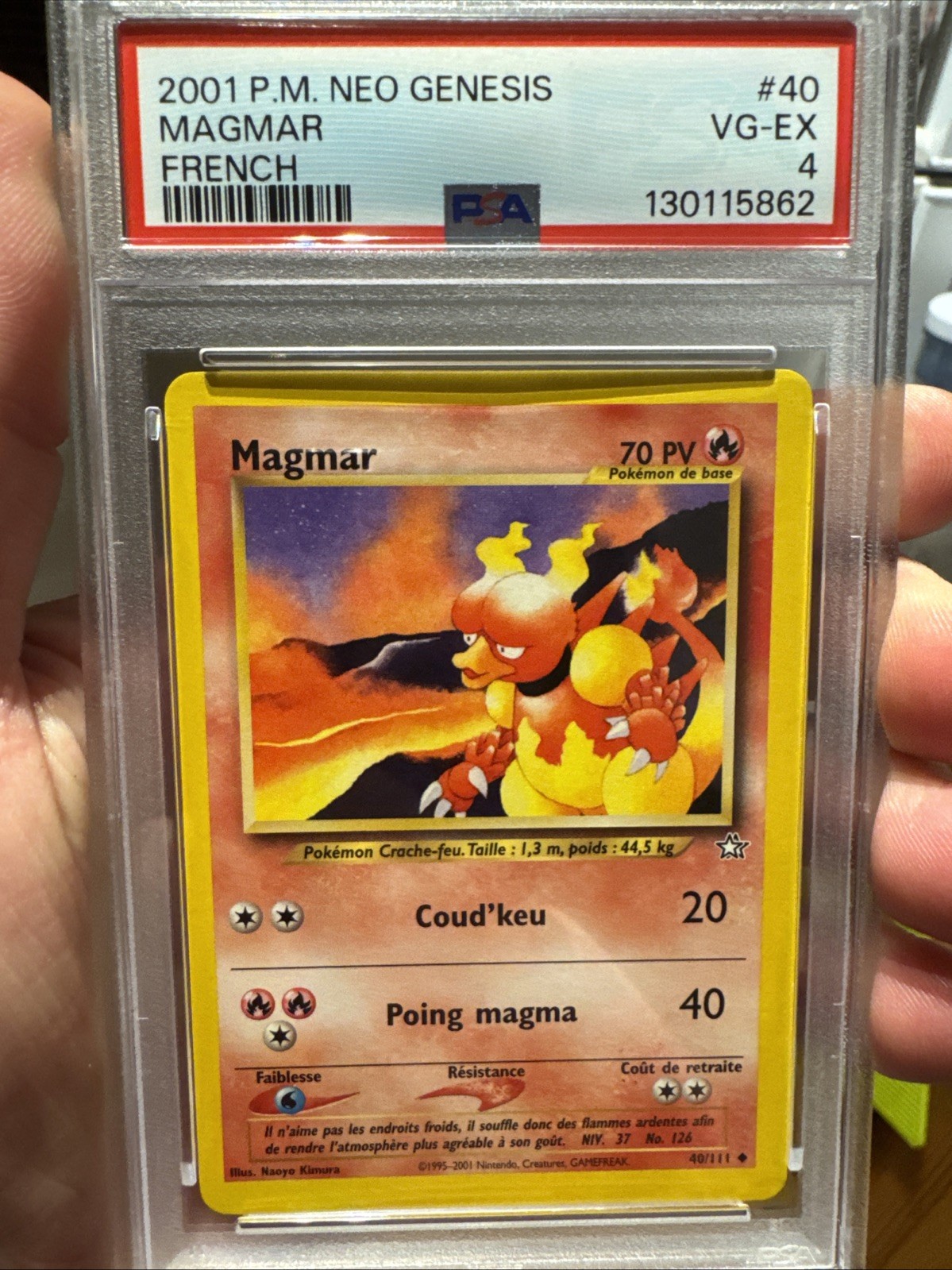 2001 Pokemon French Neo Genesis Magmar 40