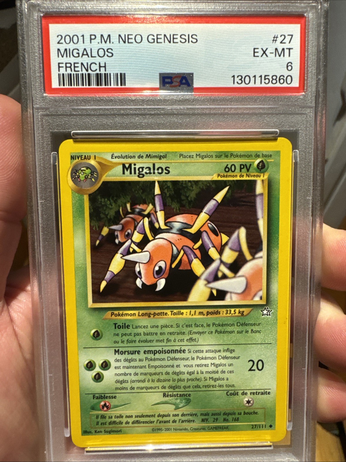2001 Pokemon French Neo Genesis Migalos 27