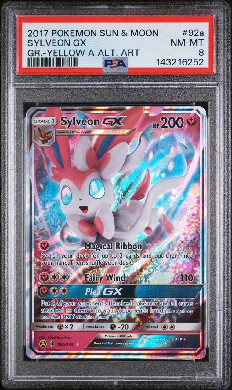 2017 Pokemon Sun & Moon Guardians Rising Sylveon GX Yellow A Alternate Art 92a