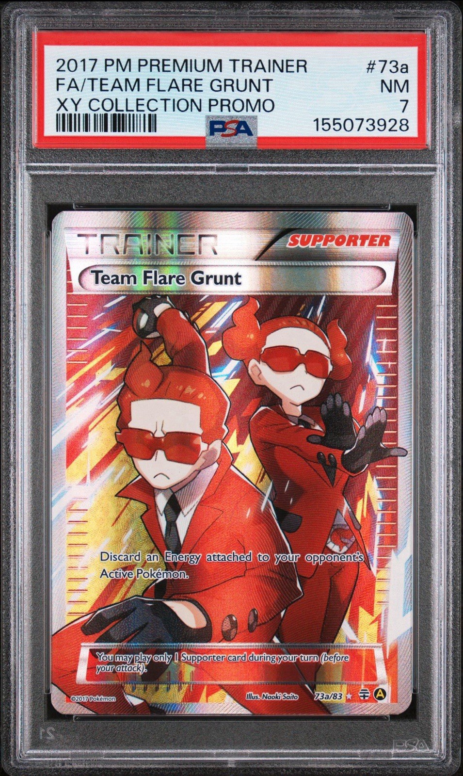 2017 Pokemon Premium Trainer XY Collection Promo Full Art/Team Flare Grunt 73a