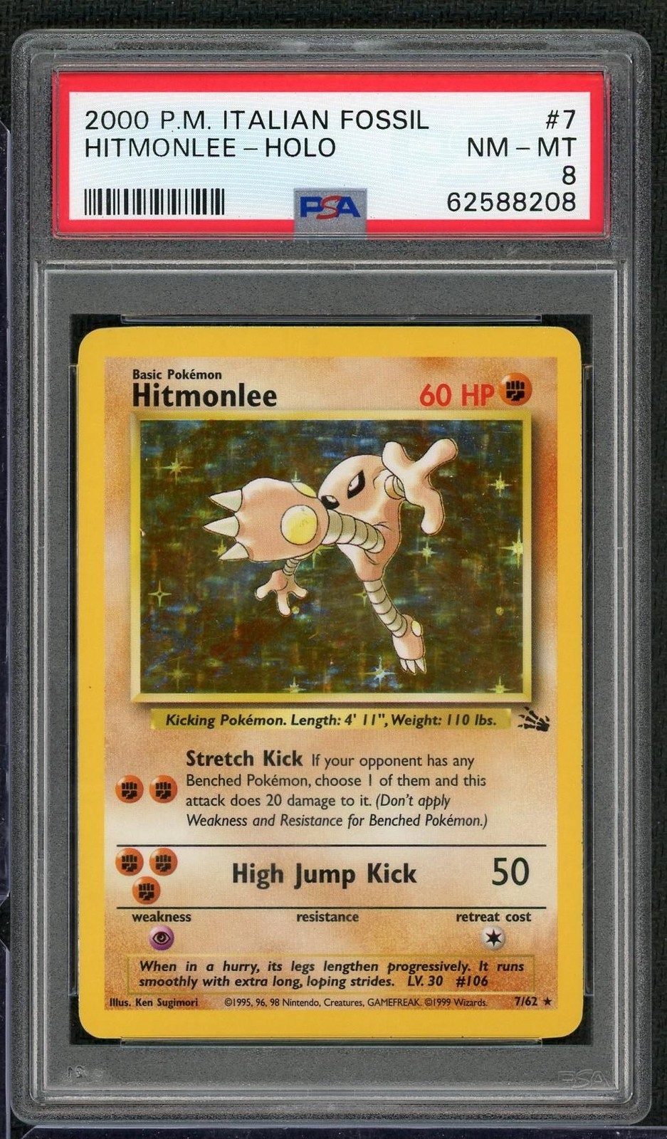2000 Pokemon Italian Fossil Hitmonlee-Holo 7