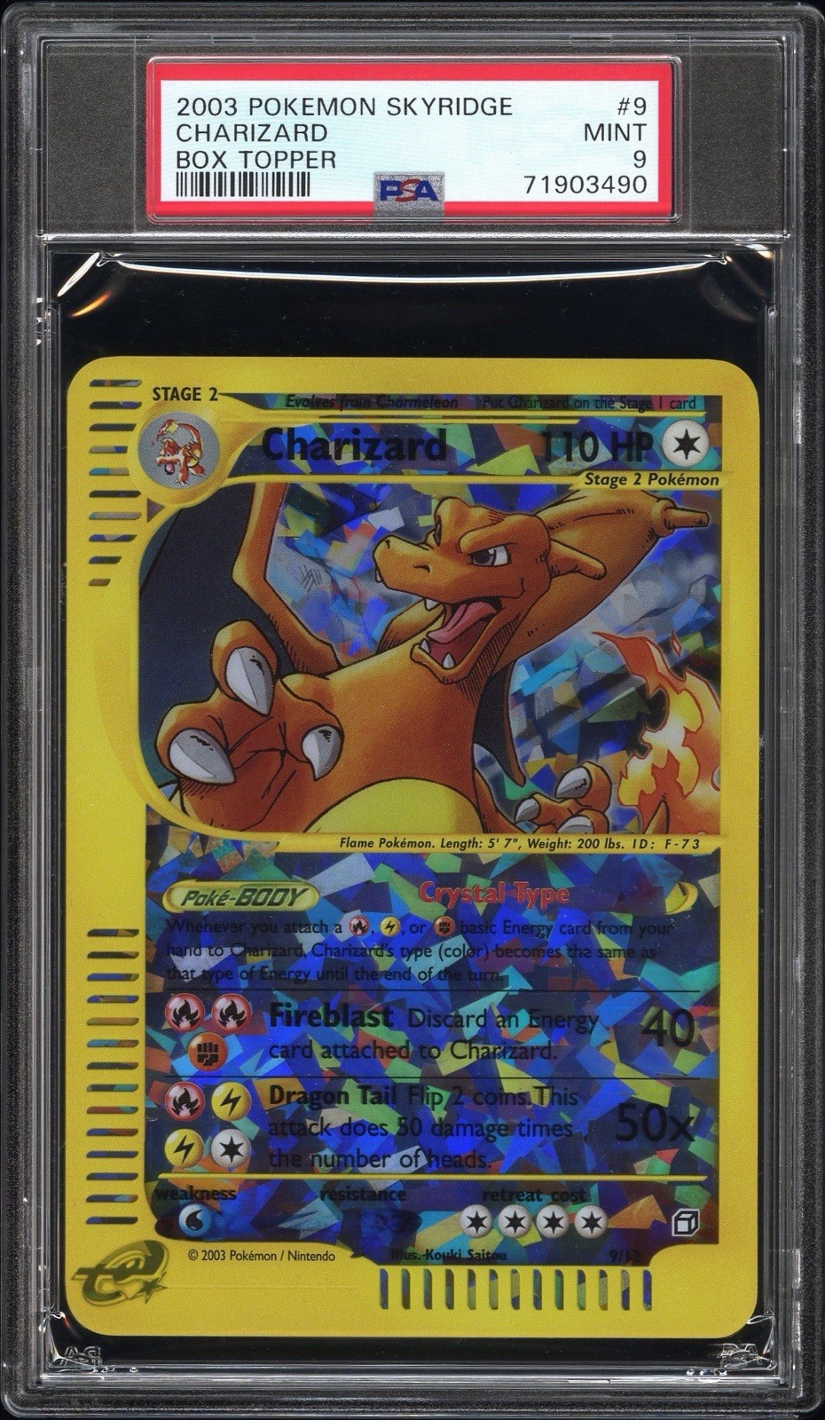 2003 Pokemon Skyridge Box Topper Charizard 9
