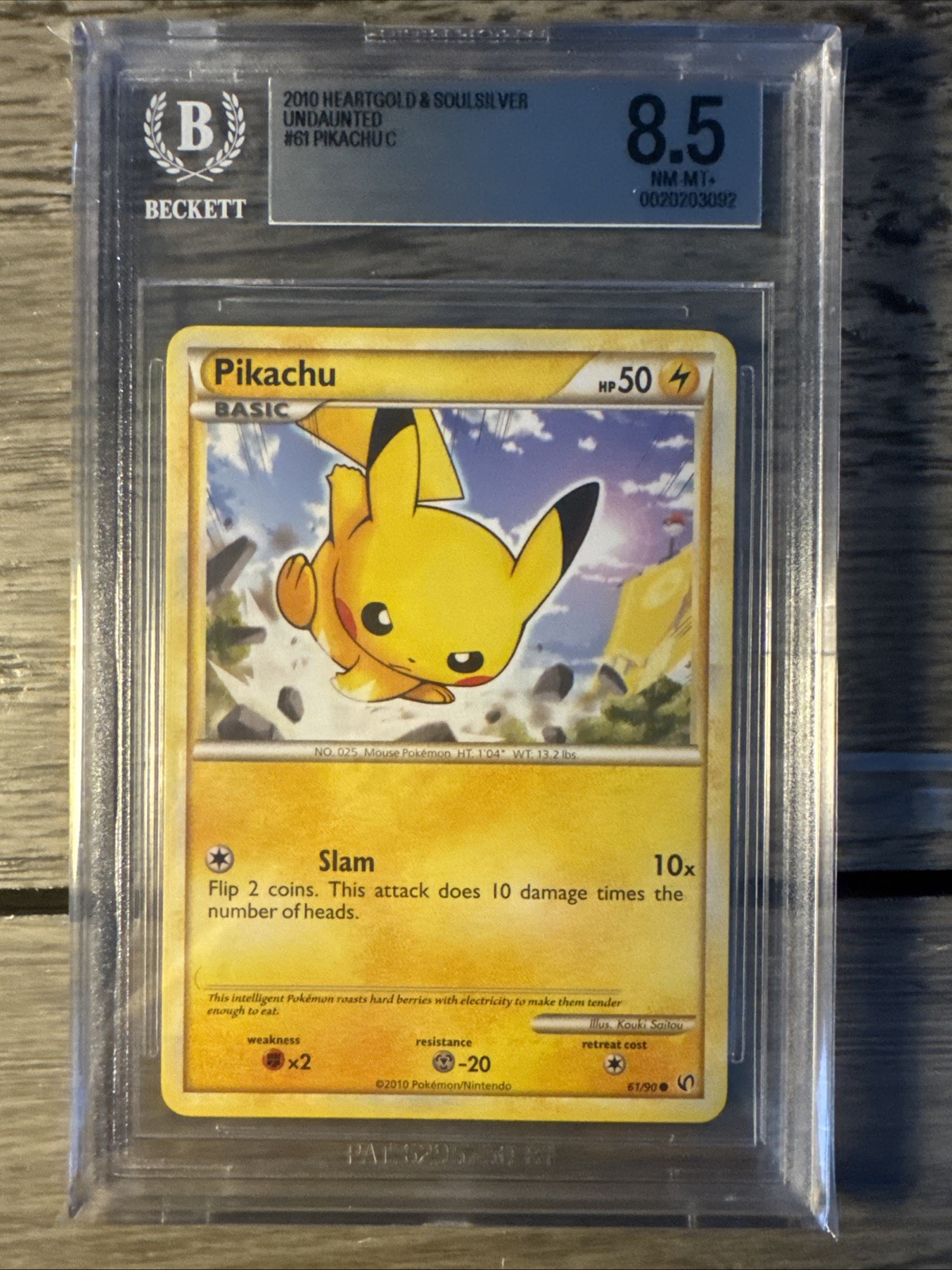 2010 Pokemon TCG HeartGold & SoulSilver Undaunted Pikachu C 61