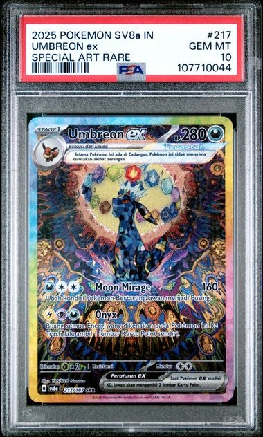 2025 Pokemon Indonesian Sv8a I-Terastal Fest EX Umbreon EX Special Art Rare 217