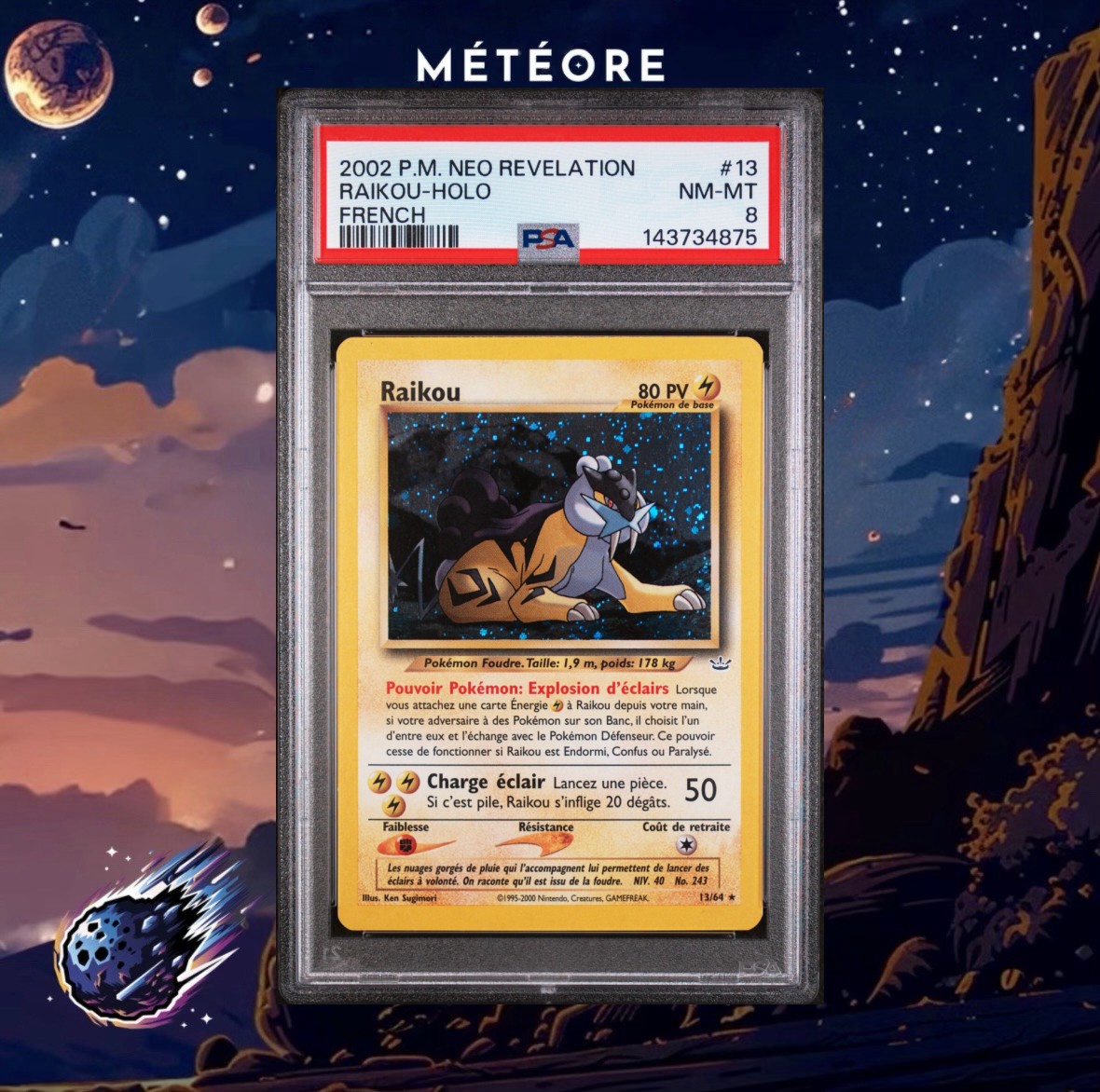2002 Pokemon French Neo Revelation Raikou-Holo 13