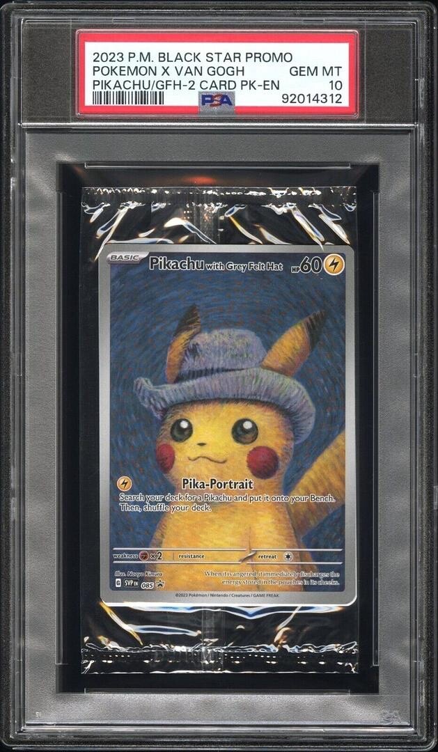 2023 Pokemon Black Star Promo Cello Pack Cello Pokemon X Van Gogh-Pikachu With Grey Felt Hat-2 Card Pack-English