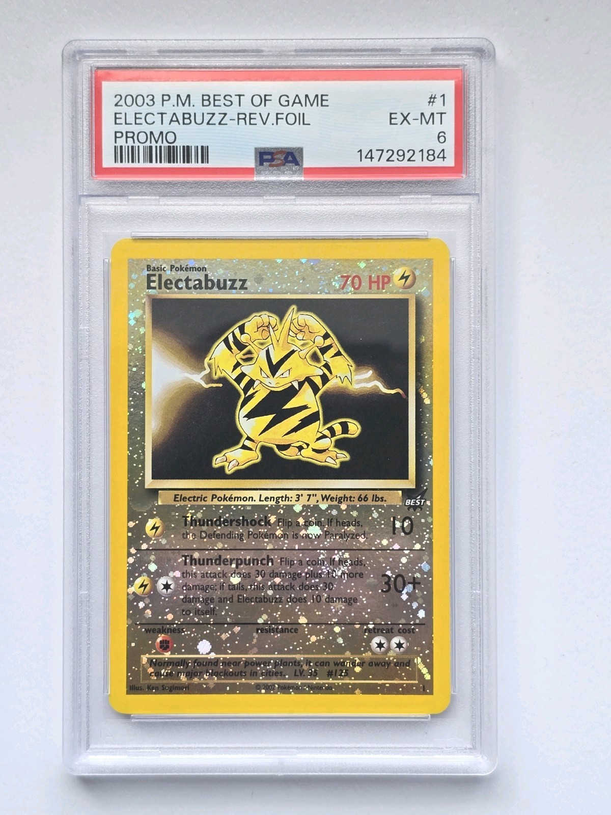 2003 Pokemon Best of Game Promo Electabuzz-Reverse Foil 1
