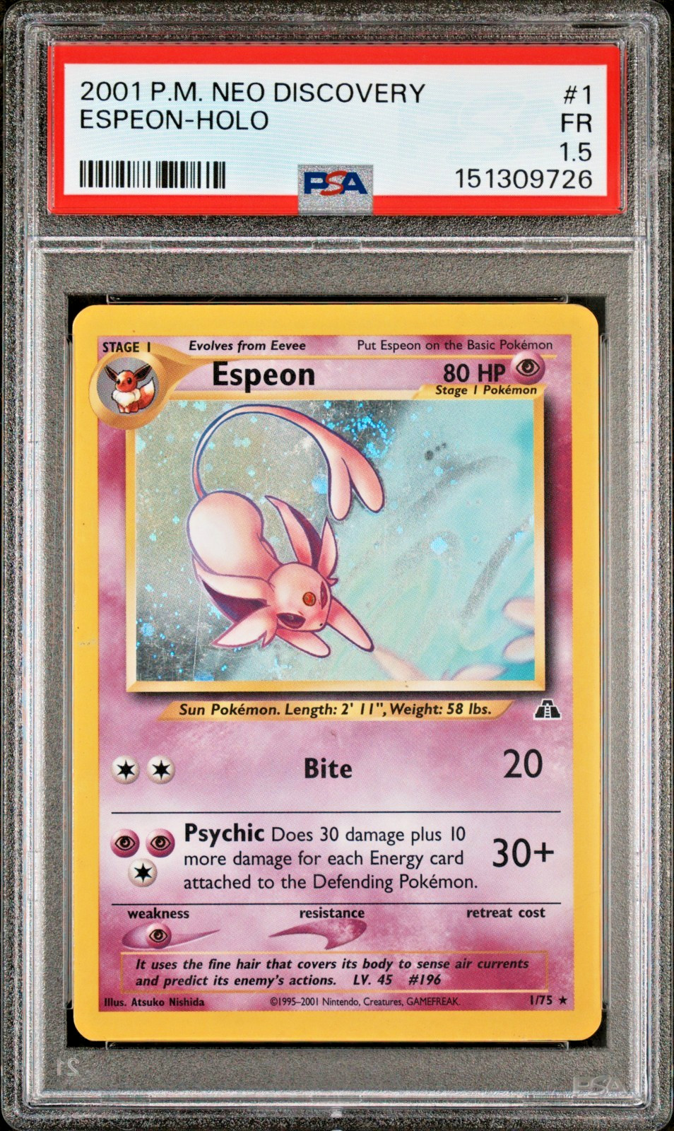 2001 Pokemon Neo Discovery Espeon-Holo 1