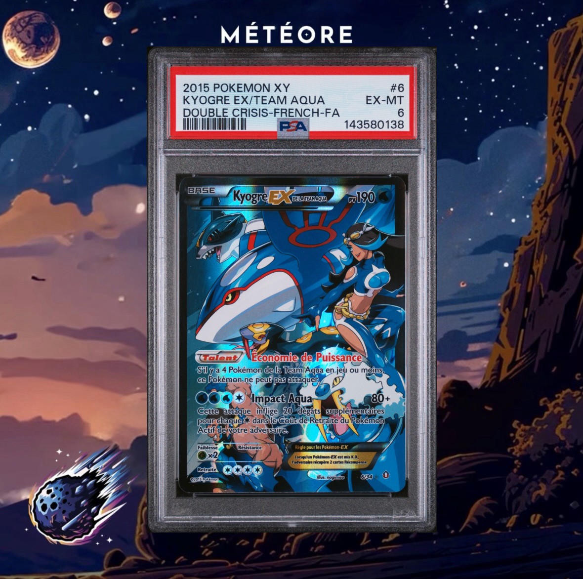 2015 Pokemon XY Double Crisis Full Art/Kyogre EX de La Team Aqua French 6