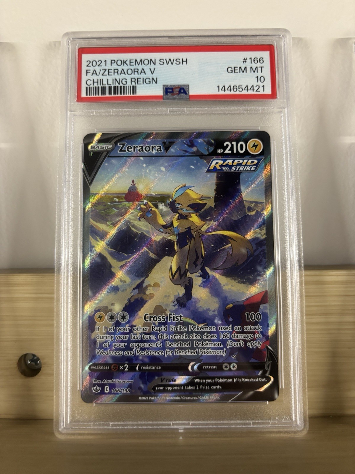2021 Pokemon Sword & Shield Chilling Reign Full Art/Zeraora V 166