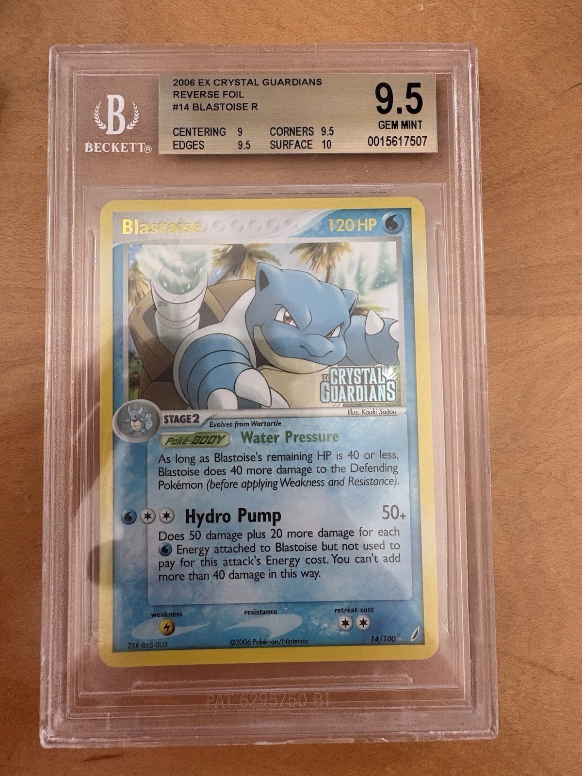 2006 Pokemon EX Crystal Guardians Reverse Foil Blastoise R 14