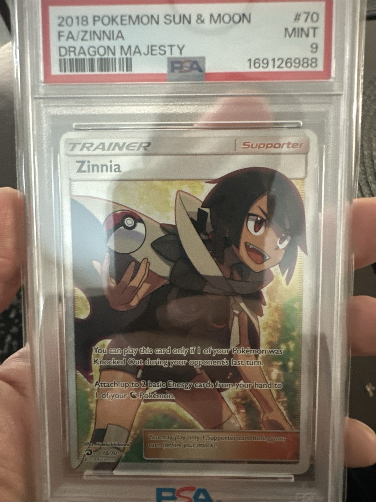 2018 Pokemon Sun & Moon Dragon Majesty Full Art/Zinnia 70