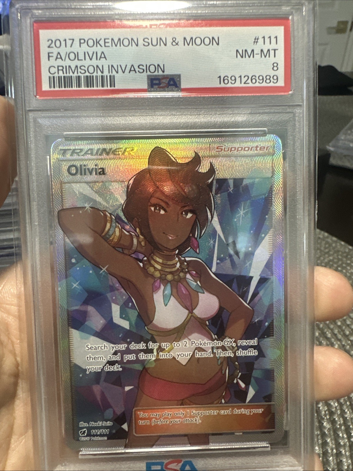 2017 Pokemon Sun & Moon Crimson Invasion Full Art/Olivia 111