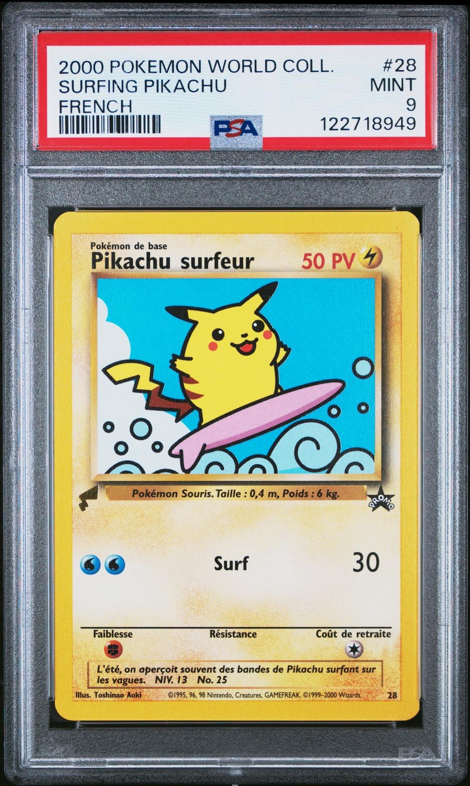 2000 Pokemon Pikachu World Collection Surfing Pikachu French 28
