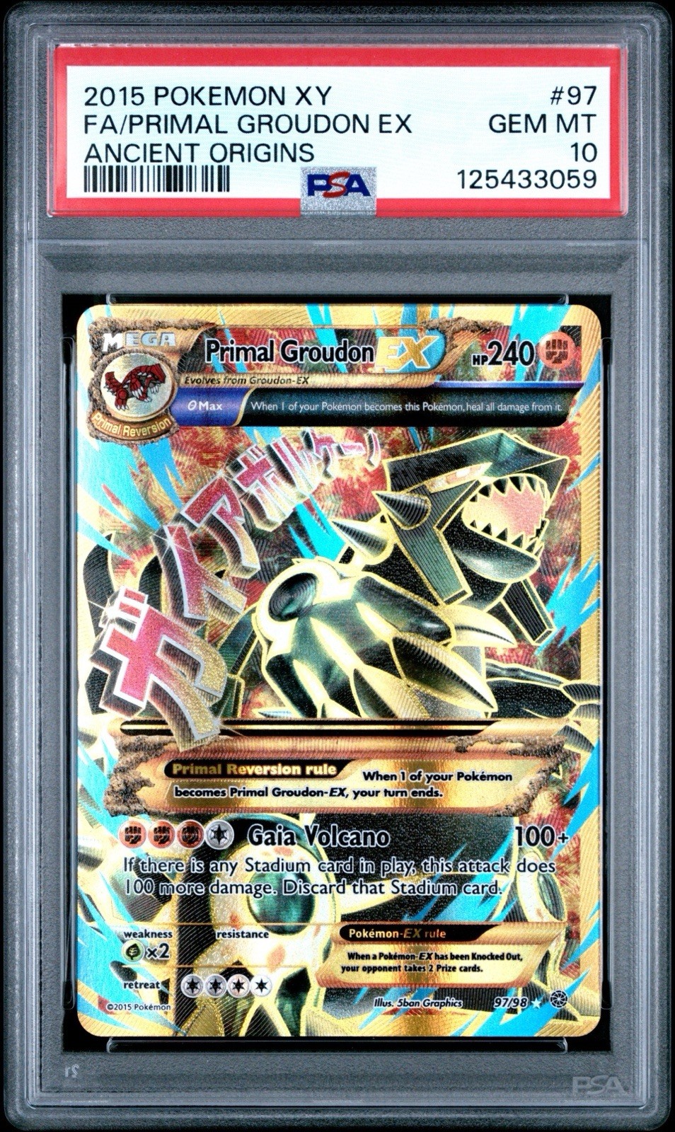 2015 Pokemon XY Ancient Origins Full Art/Primal Groudon EX 97