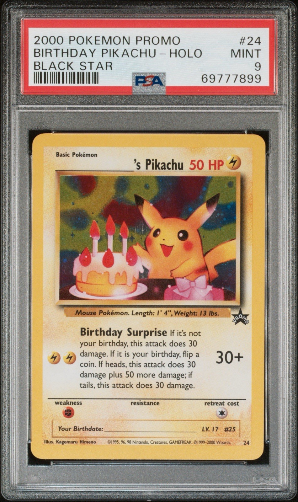 2000 Pokemon Promo Black Star Birthday Pikachu-Holo 24