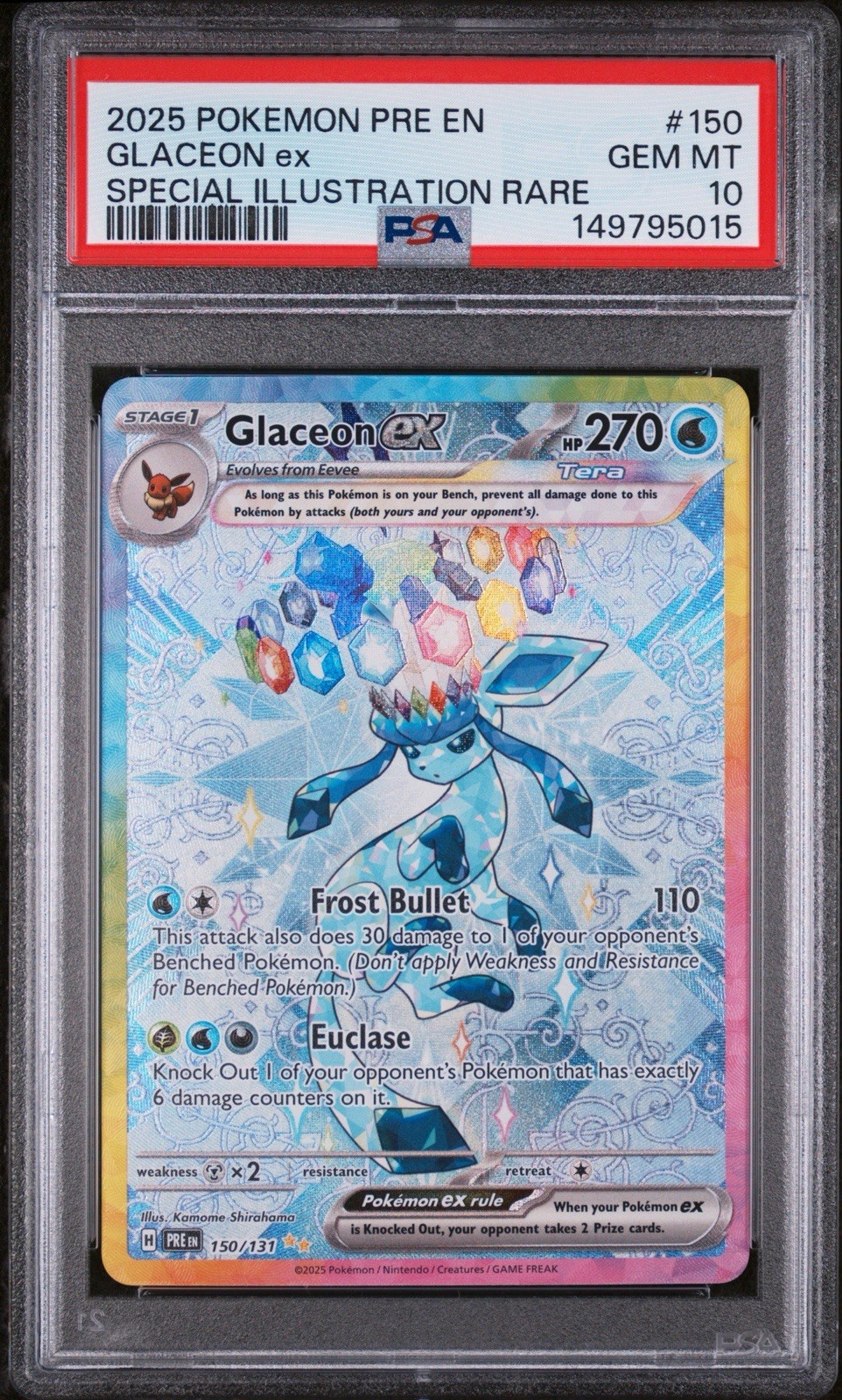 2025 Pokemon Pre EN-Prismatic Evolutions Glaceon EX Special Illustration Rare 150