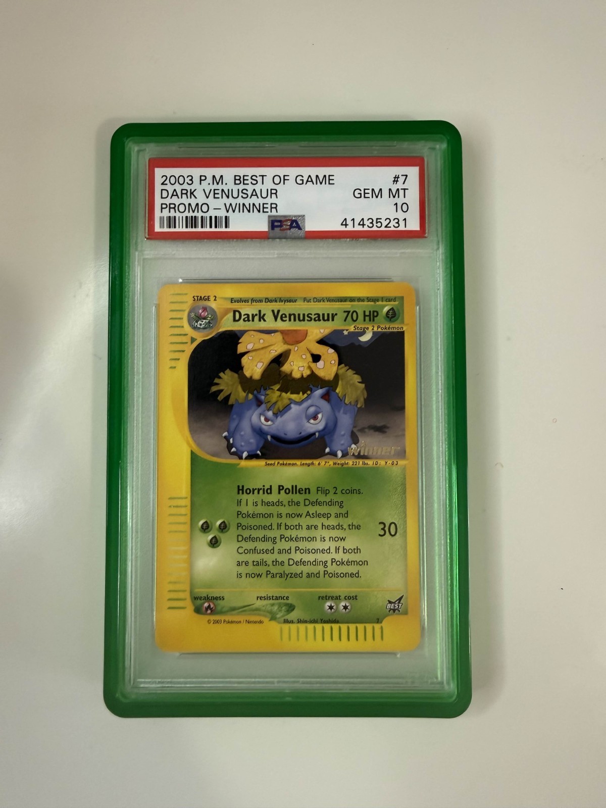 2003 Pokemon Best of Game Promo Dark Venusaur Winner 7