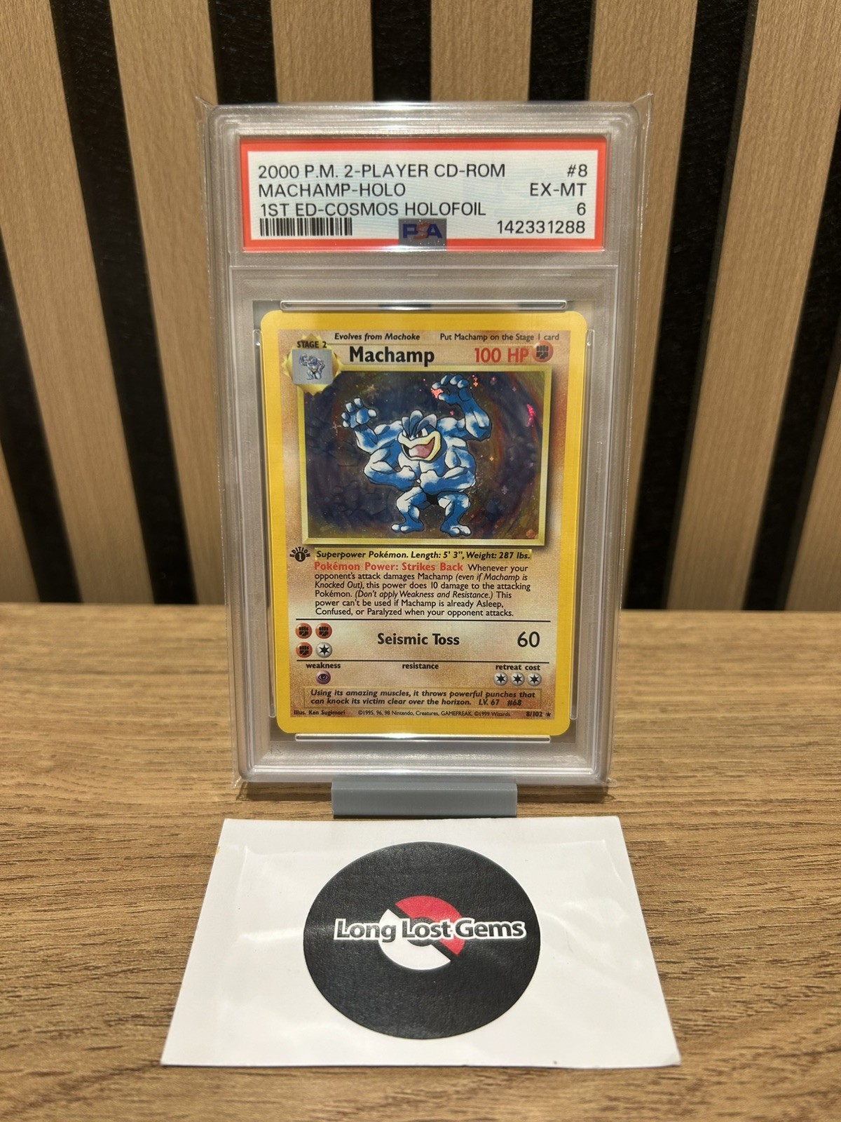 2000 Pokemon 2-Player CD-Rom Starter Set Machamp-Holo 1st Edition Cosmos Holofoil 8