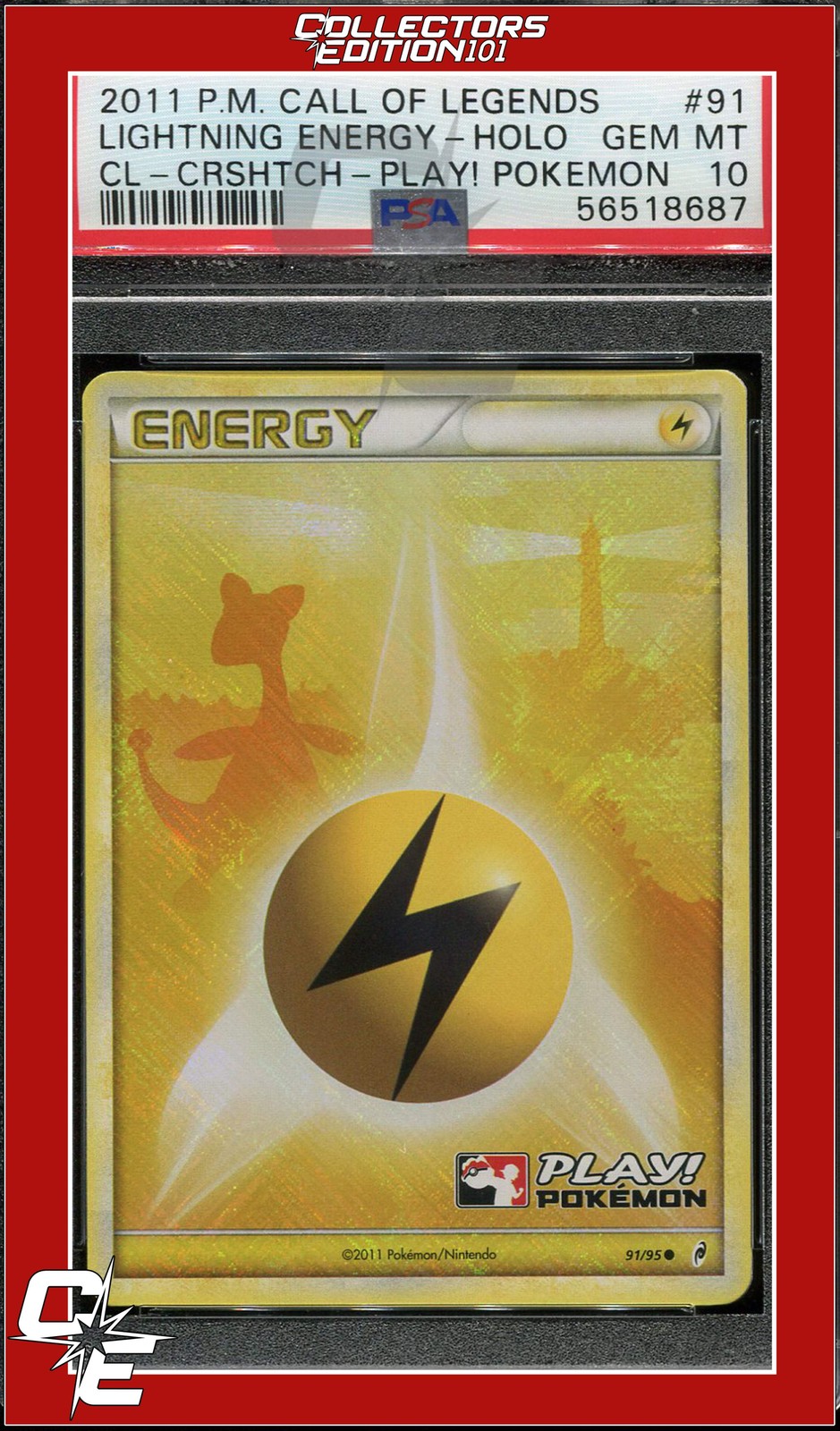2011 Pokemon Call of Legends Lightning Energy-Holo Crosshatch-2011 Play! Pokemon 91
