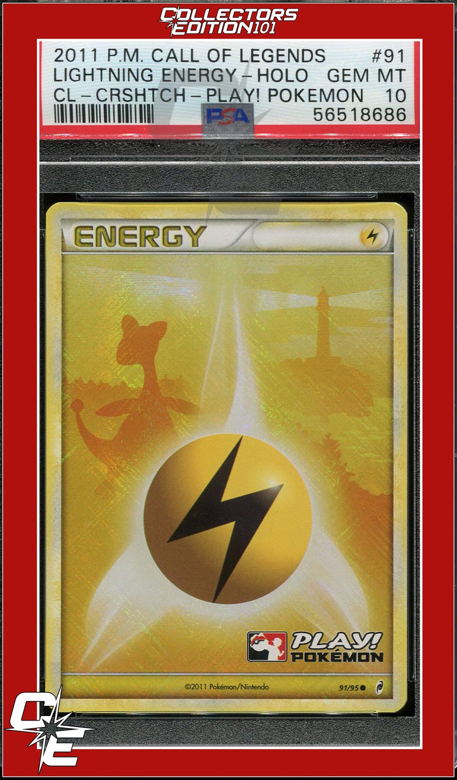 2011 Pokemon Call of Legends Lightning Energy-Holo Crosshatch-2011 Play! Pokemon 91