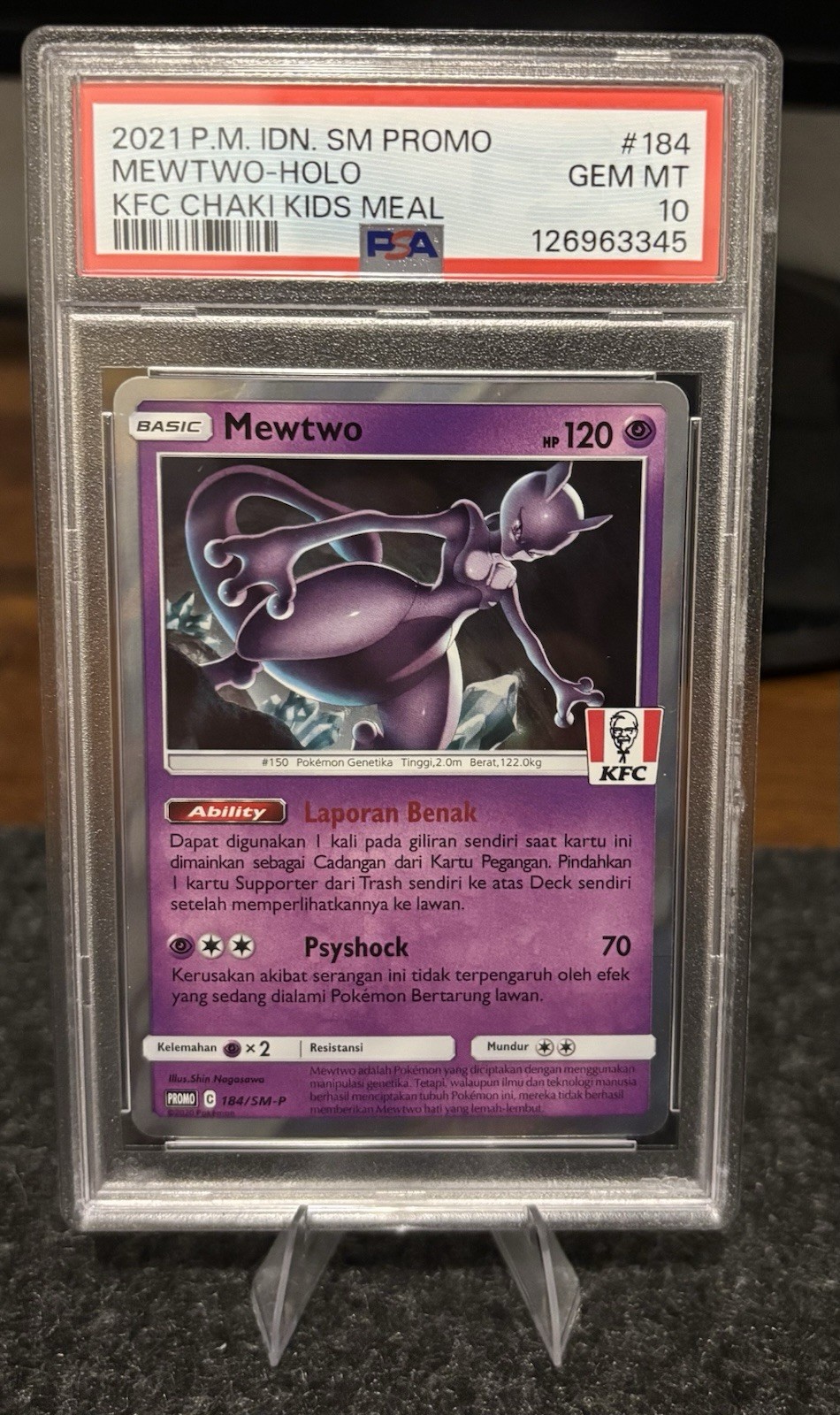 2021 Pokemon Indonesian SM Promo Mewtwo-Holo Kfc Chaki Kids Meal 184