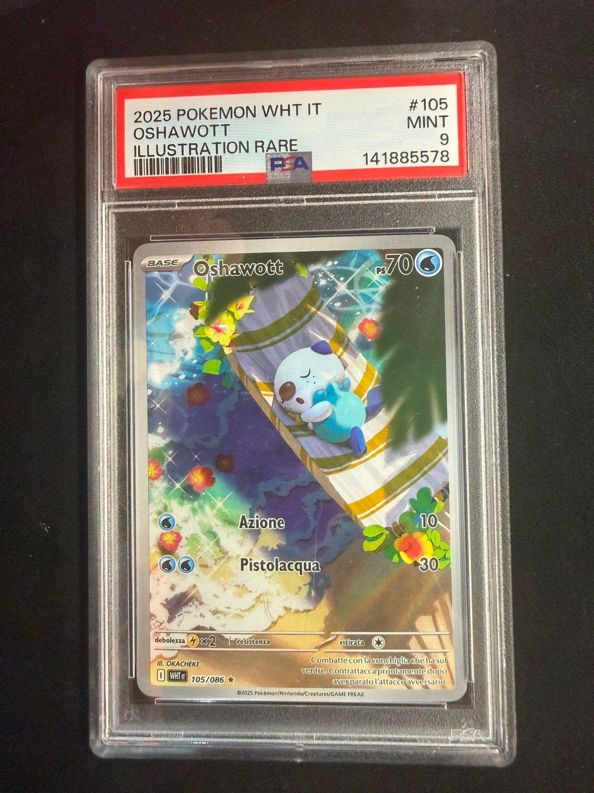 2025 Pokemon Italian Wht It-White Flare Oshawott Illustration Rare 105