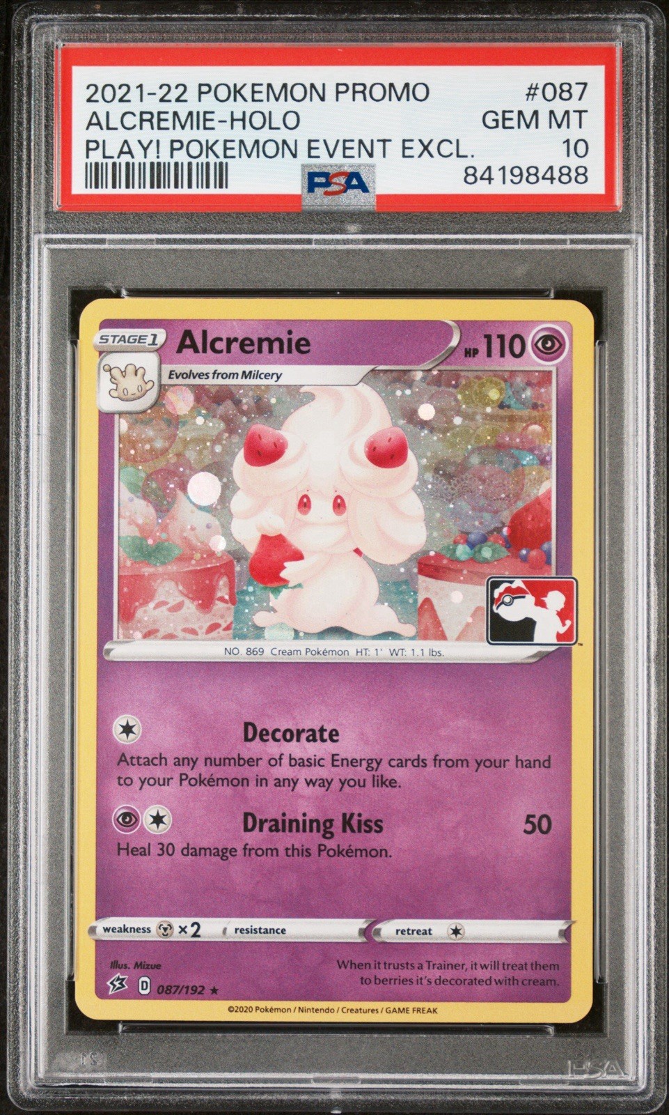 2021-22 Pokemon Promo Alcremie-Holo Play! Pokemon Event Exclusive 087