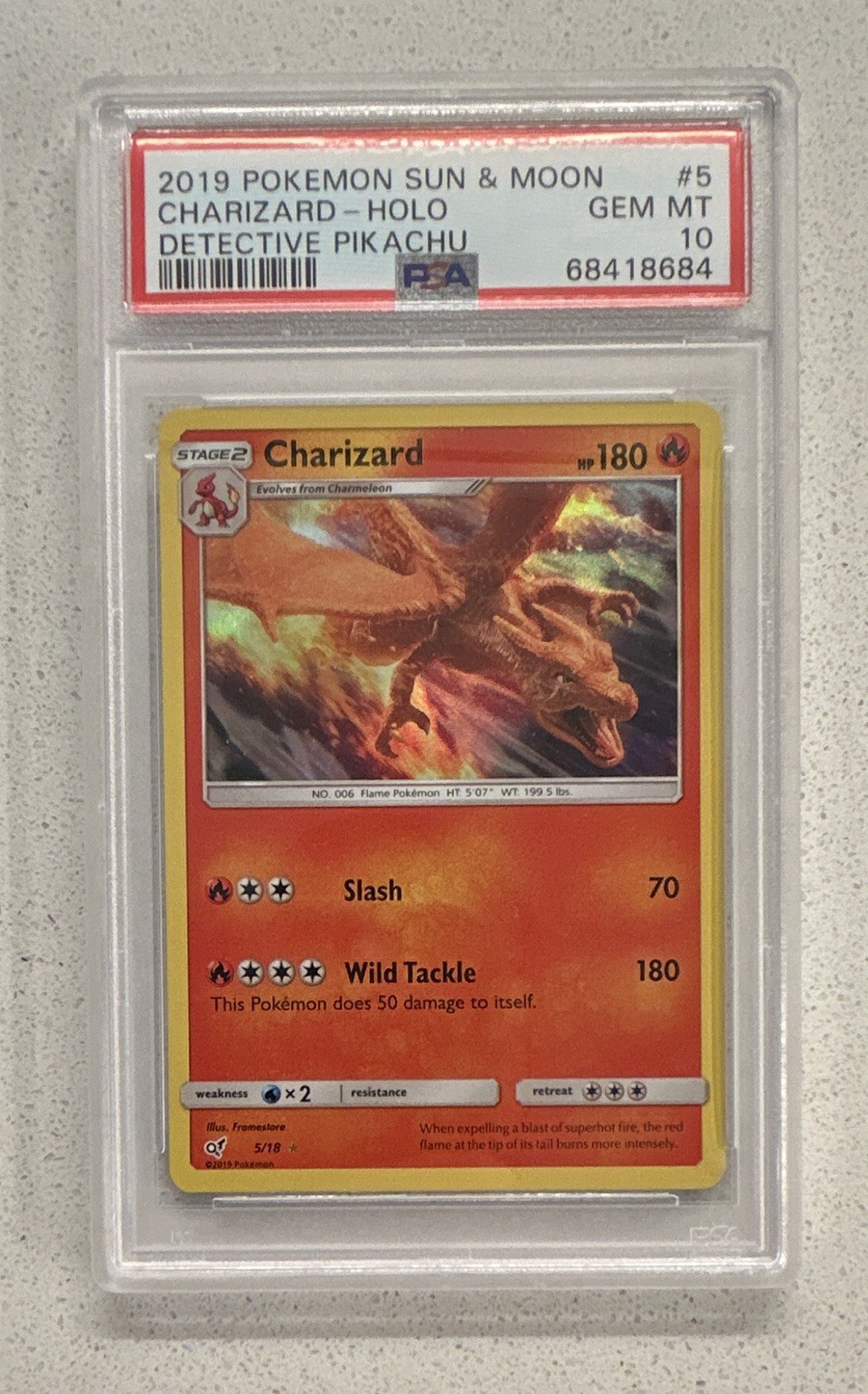 2019 Pokemon Sun & Moon Detective Pikachu Charizard-Holo 5